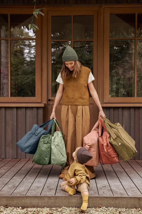 Large cotton suitcase with customizable zip - baby birth gift