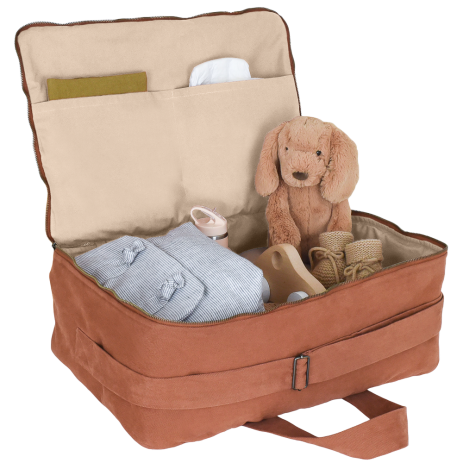 Maleta grande de algodón con cremallera personalizable - regalo de nacimiento bebé