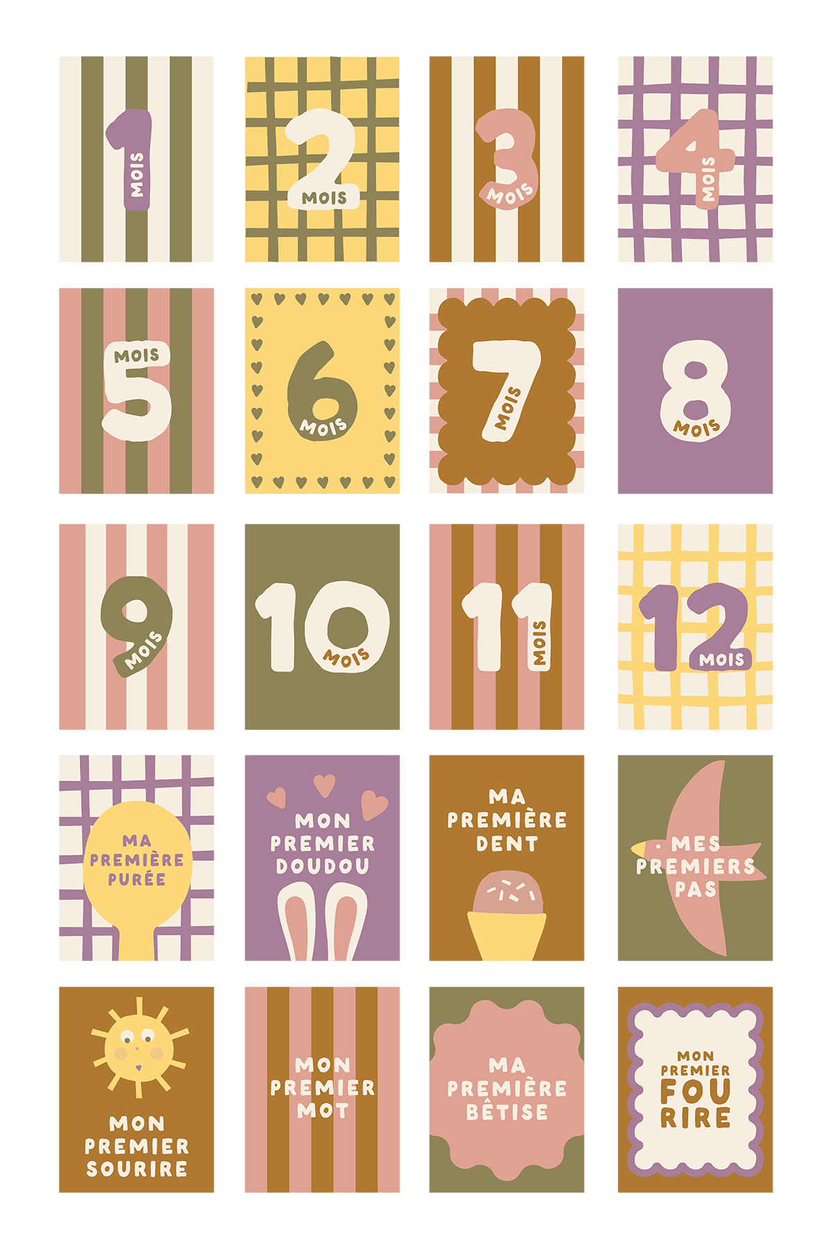 tarjetas de hitos del bebé regalo de nacimiento