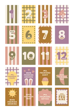 tarjetas de hitos del bebé regalo de nacimiento