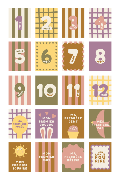 tarjetas de hitos del bebé regalo de nacimiento