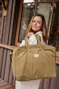 Gran maleta de algodón con cremallera personalizable - regalo de nacimiento para bebé