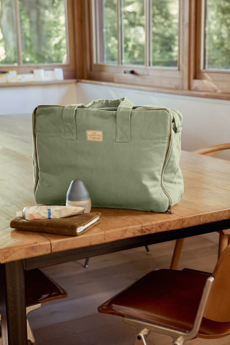 Large cotton suitcase with customizable zip - baby birth gift