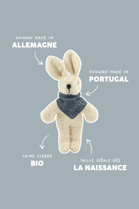Peluche conejito con pañuelo personalizado