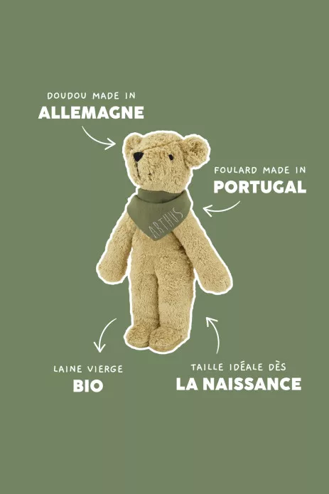 oso de peluche - muñeco de apego oso personalizado para bebé niño