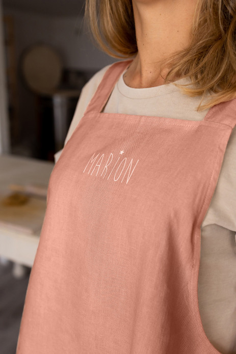delantal de cocina para adulto personalizado - liso y de lino