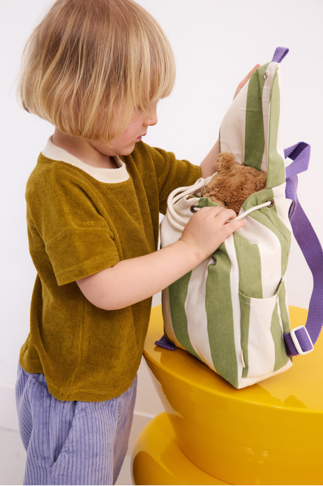 mochila de rayas personalizable para niño