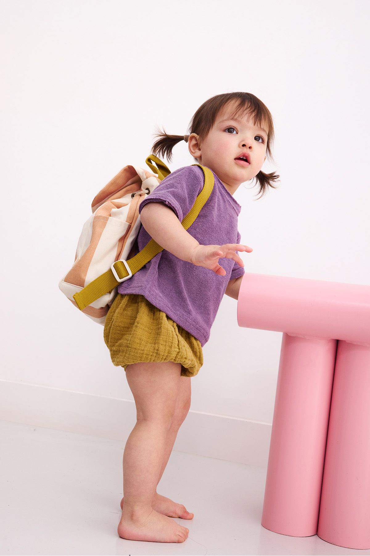 mochila de rayas personalizable para niño