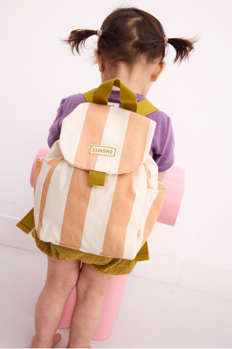 mochila de rayas personalizable para niño