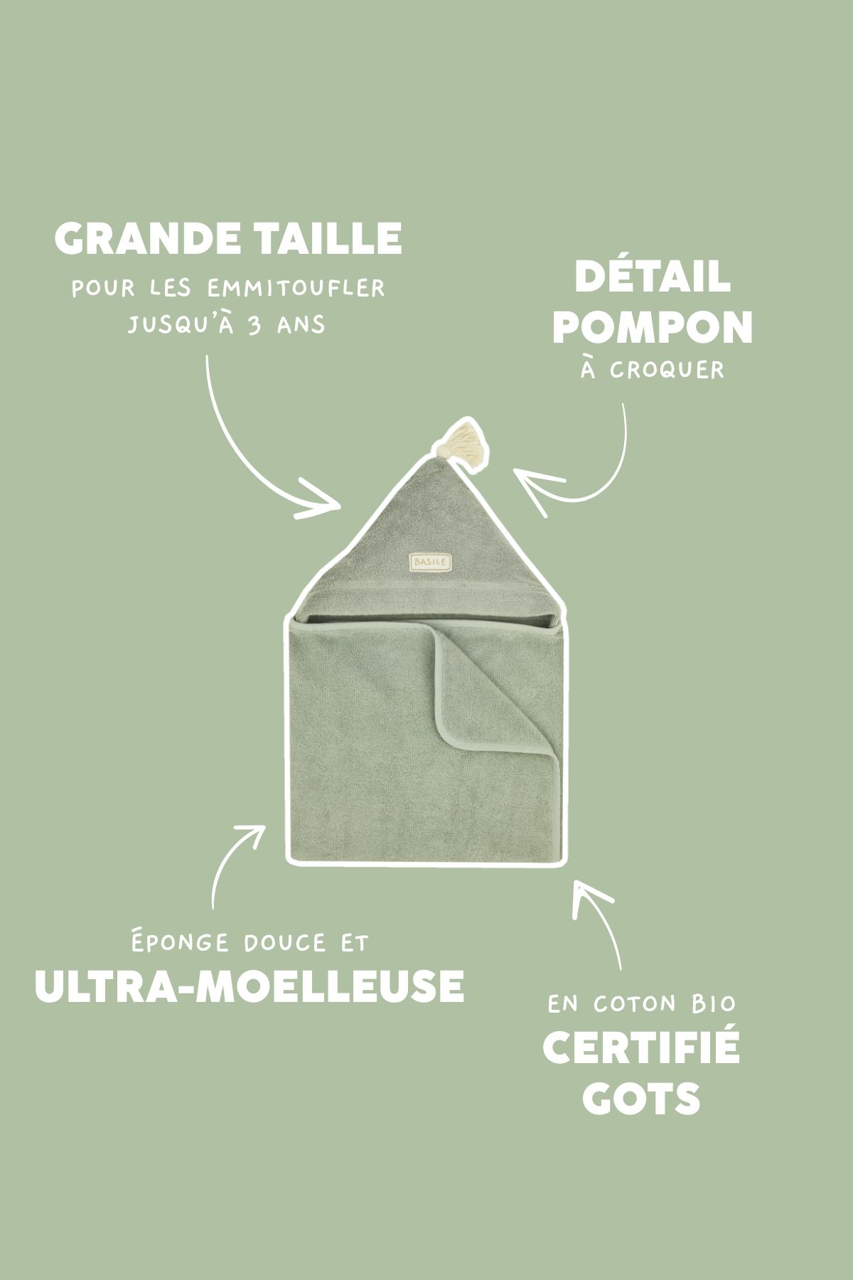 capa de baño de esponja personalizada para bebé