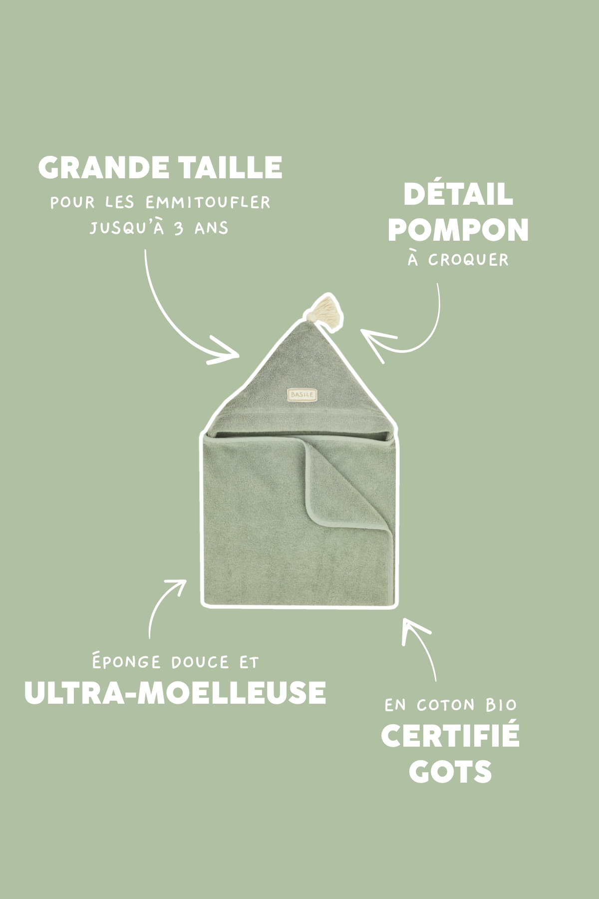 Gabin la cape de bain éponge (Petit Picotin) - Image 4