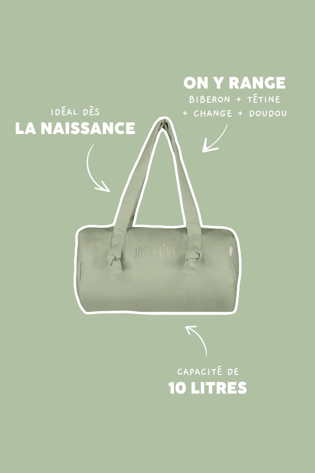 bolsa bowling de lino personalizada para bebé