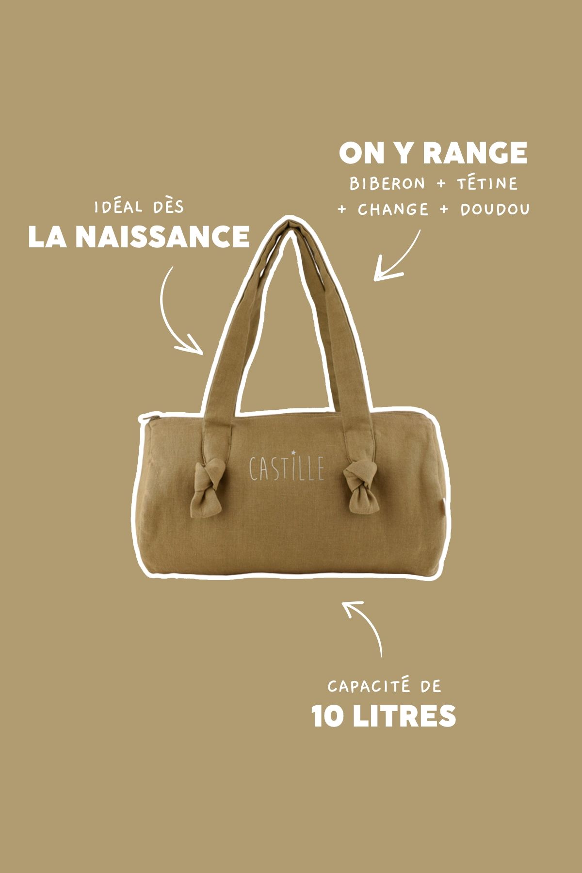 bolsa bowling de lino personalizada para bebé