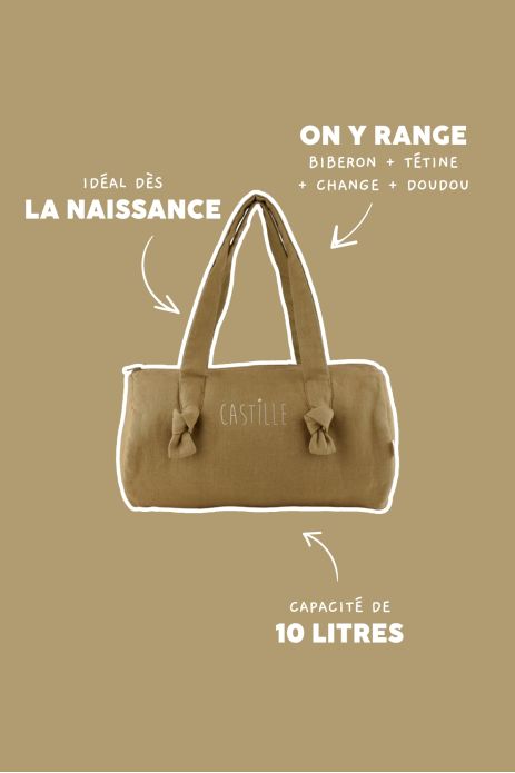 bolsa bowling de lino personalizada para bebé