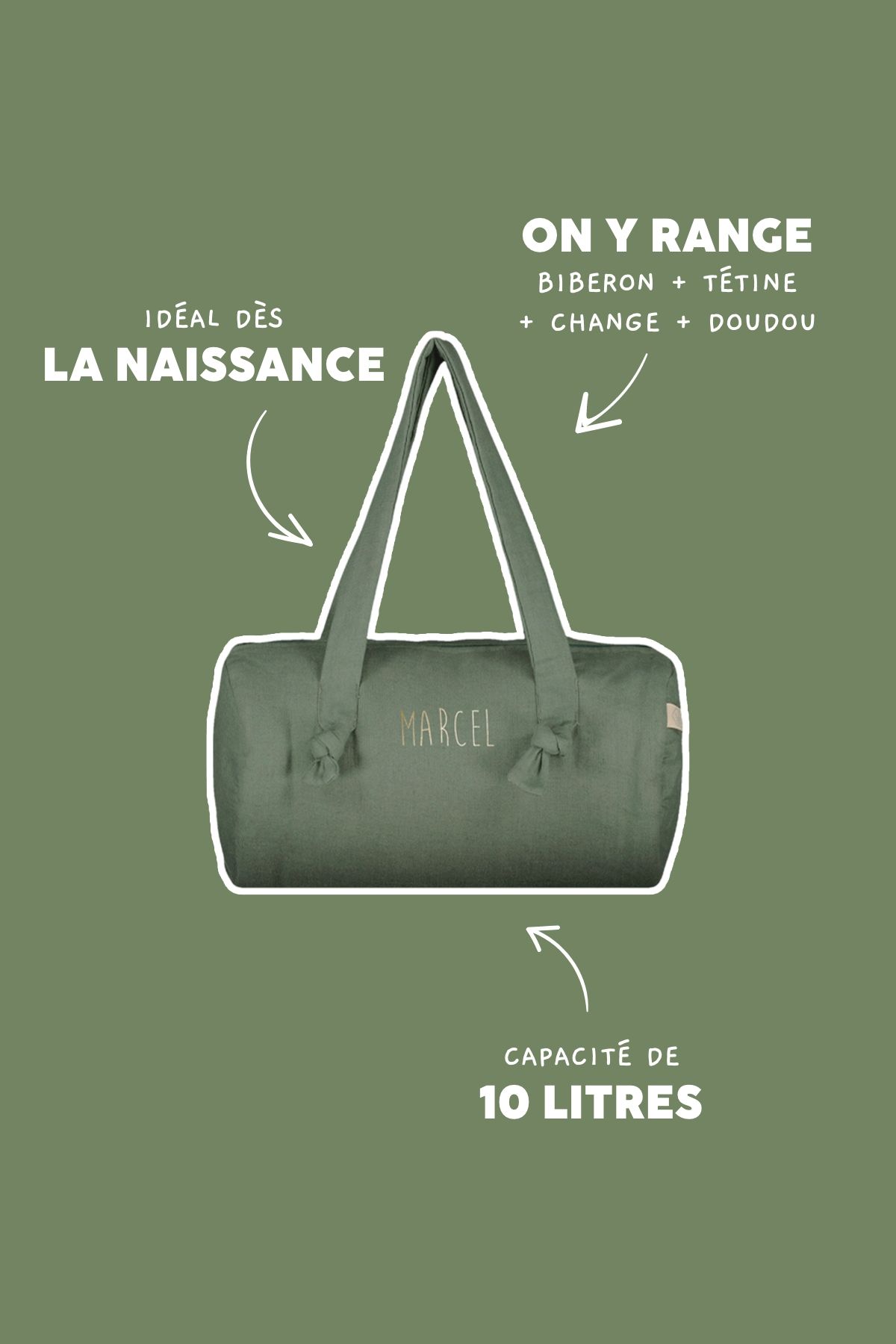 bolsa bowling de lino personalizada para bebé