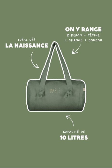 bolsa bowling de lino personalizada para bebé