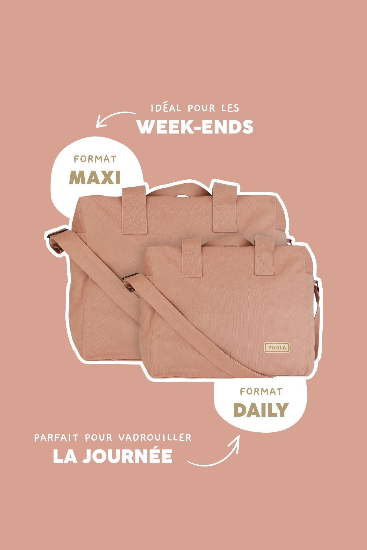 pequeña bolsa de pañales personalizable para bebé y padres