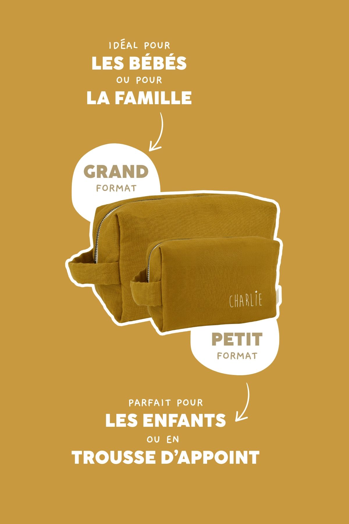 small customizable linen toiletry bag