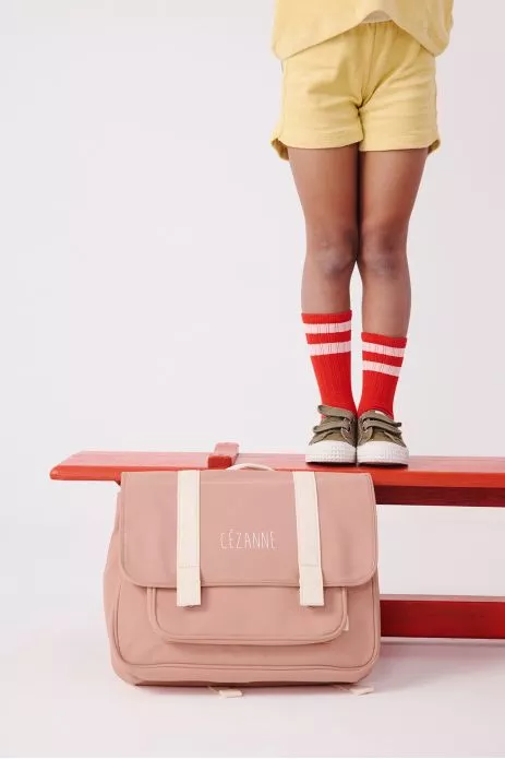 solid-colored elementary school backpack - rigid and customizable