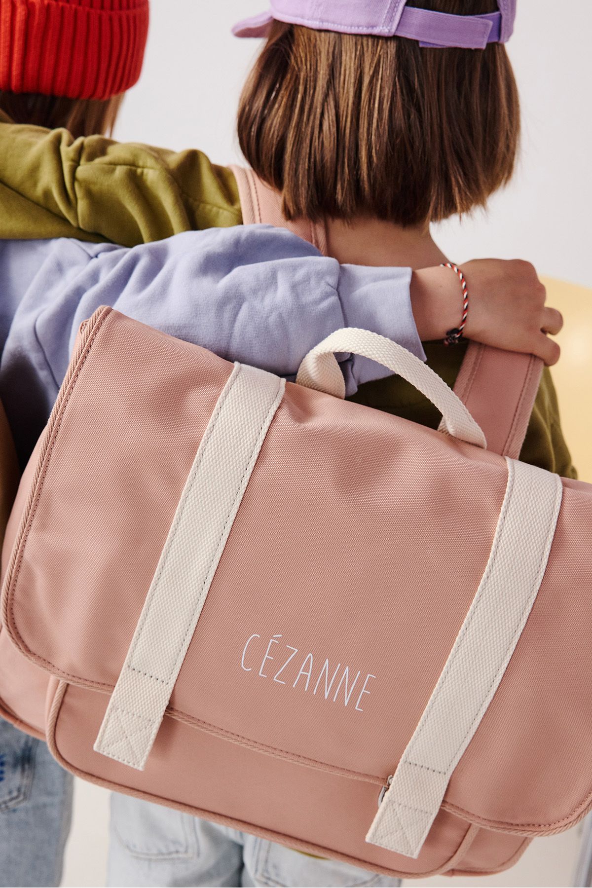 solid-colored elementary school backpack - rigid and customizable