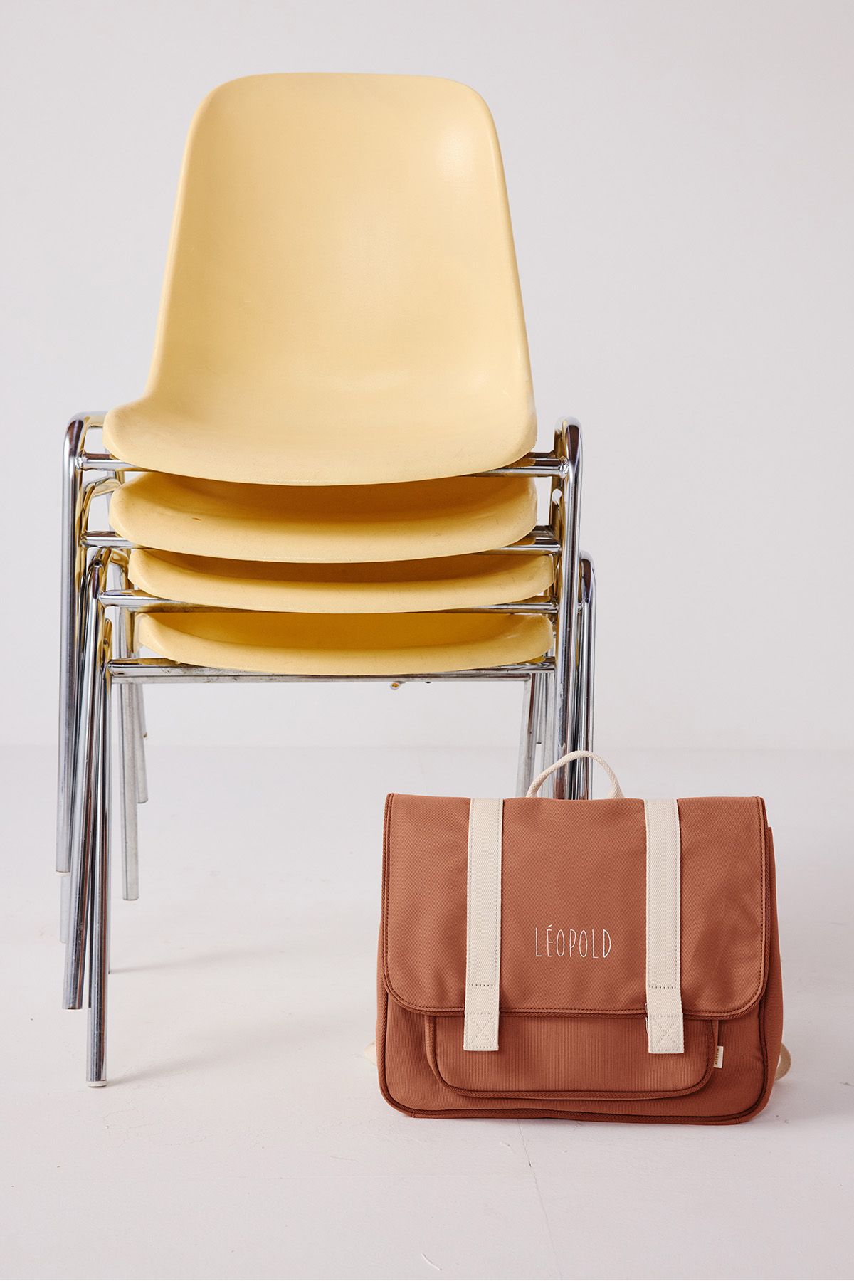 solid-colored elementary school backpack - rigid and customizable
