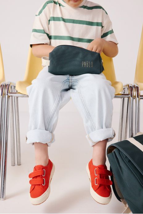 bonito estuche escolar liso y personalizado con cremallera