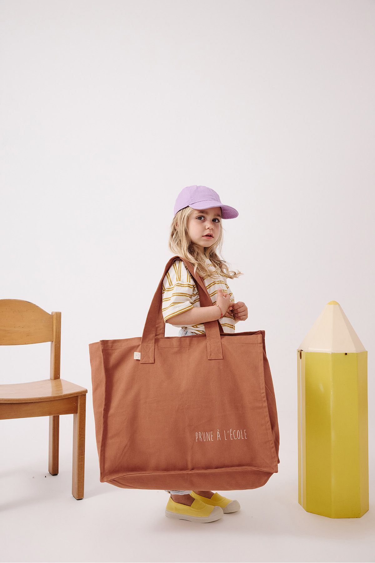 large personalized cotton tote bag for children and parents