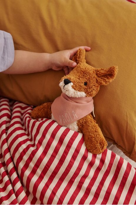 Peluche zorro suave con pañuelo personalizado
