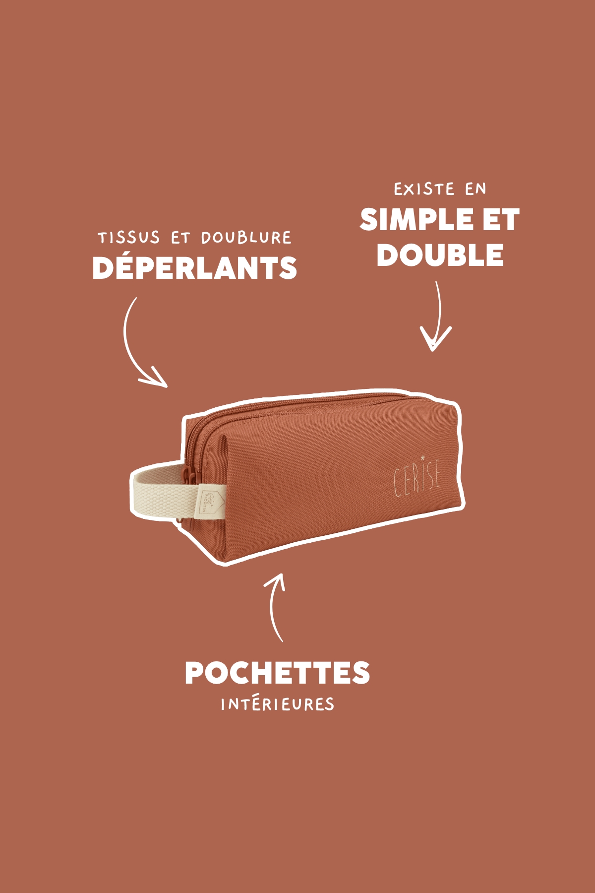 Trousse Tann's Oslo Simple Personnalisable - 21x6x6.5cm Polyester