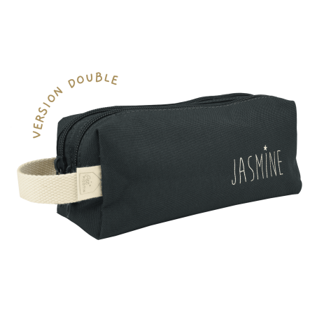 bonito estuche escolar liso personalizable con doble compartimento perfecto para la escuela