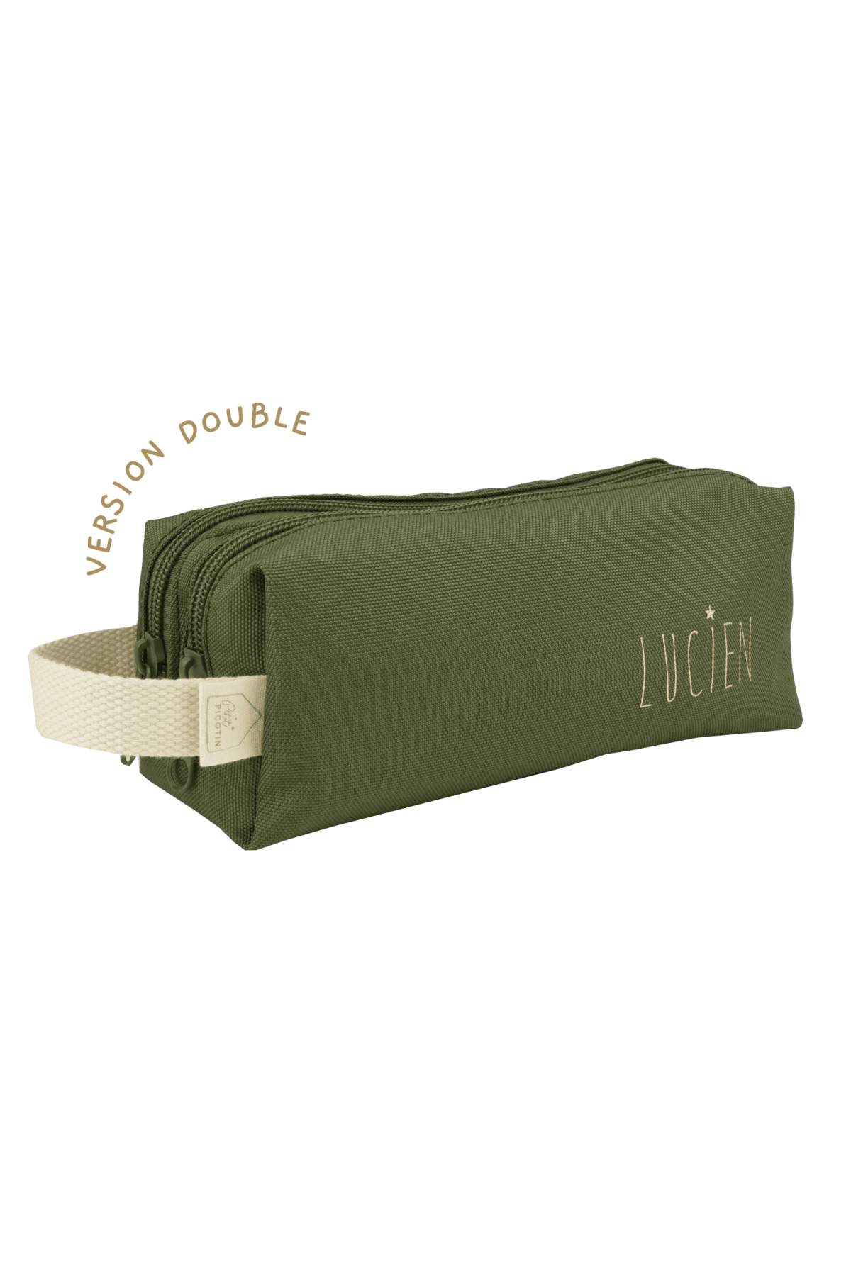 Bonito estuche escolar liso y personalizable, con dos compartimentos, perfecto para el colegio
