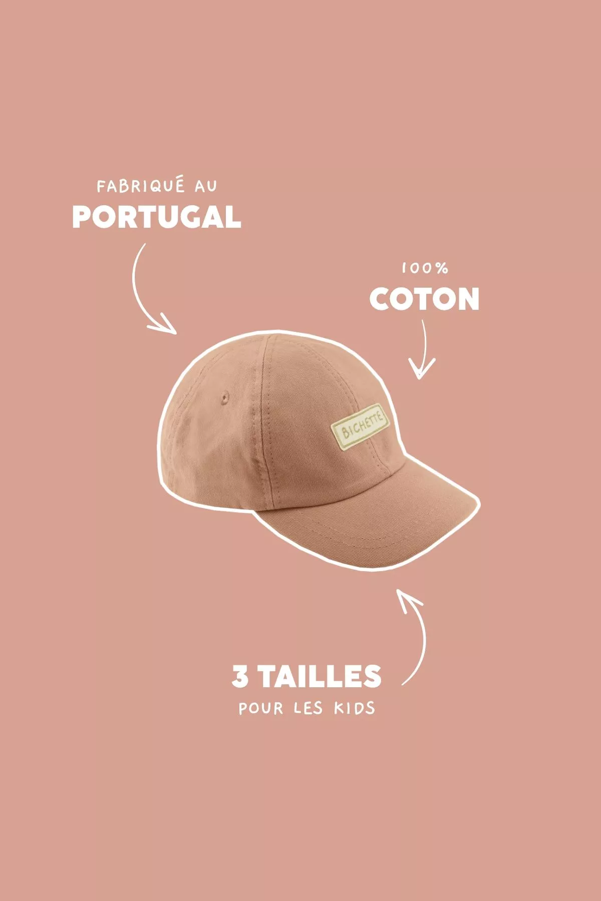 bonita gorra lisa y bordada para niñoOdette la gorra
