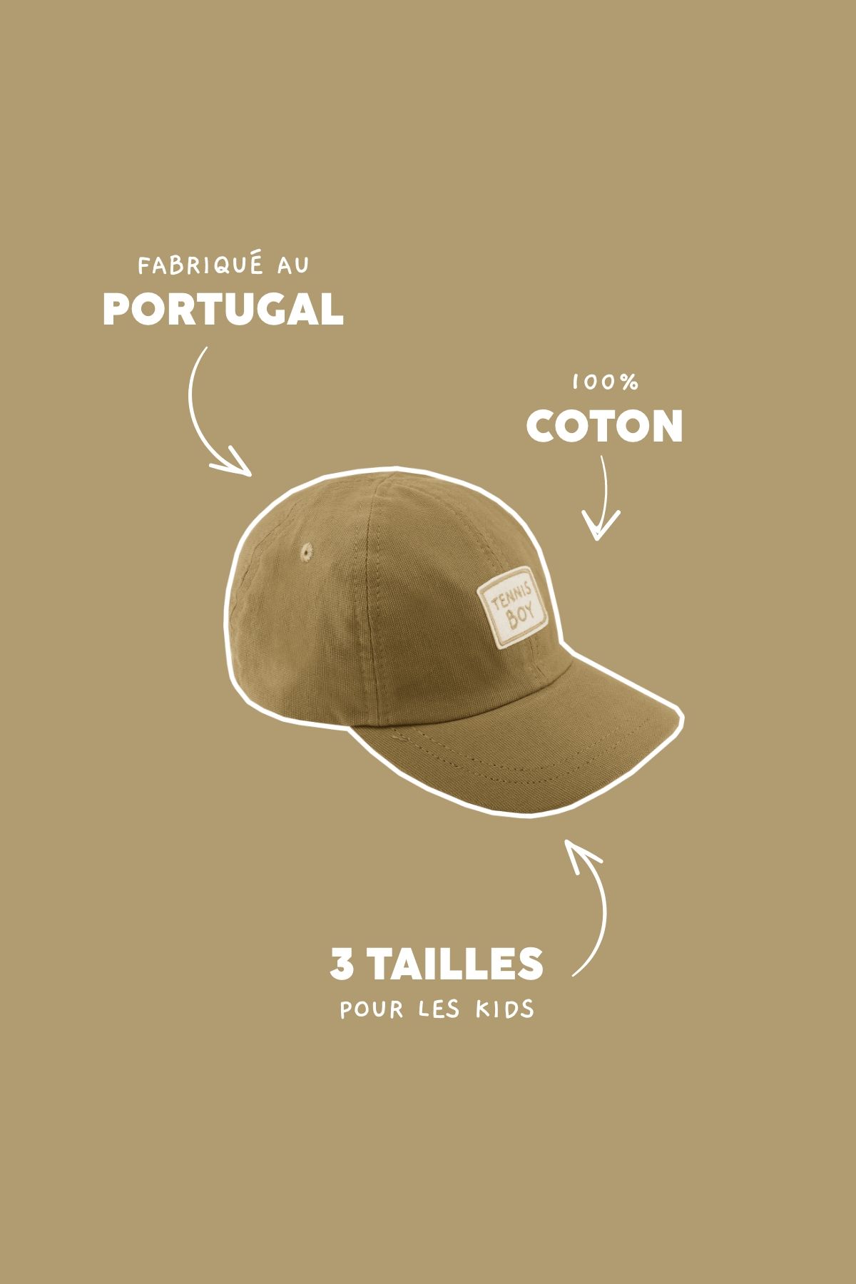 jolie casquette unie et brodée pour enfant