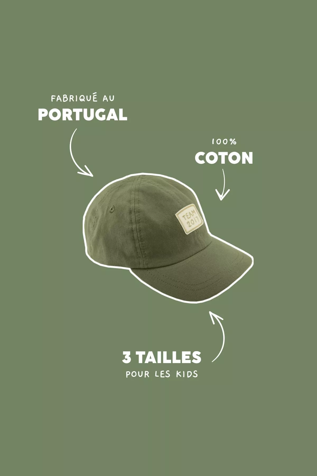 bonita gorra lisa y bordada para niño