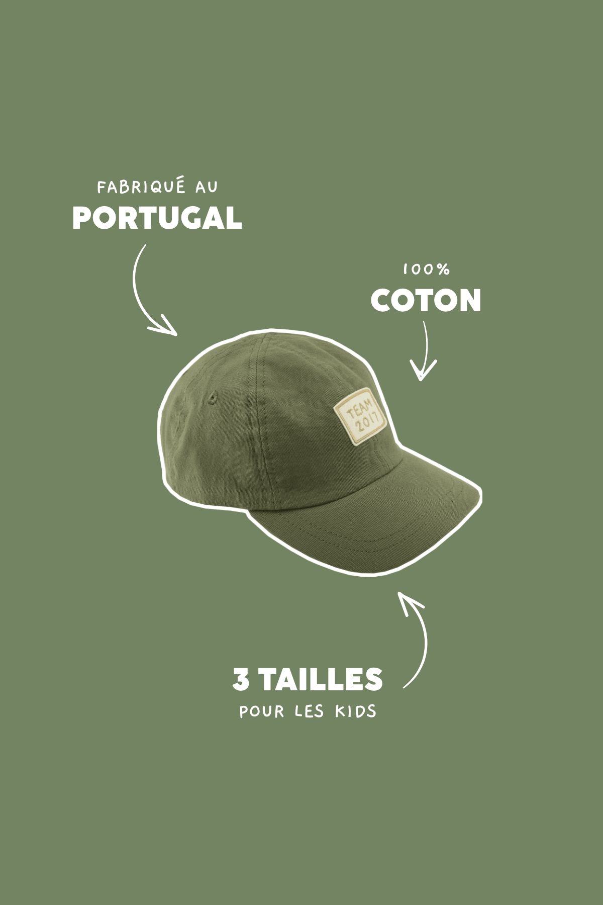 bonita gorra lisa y bordada para niño