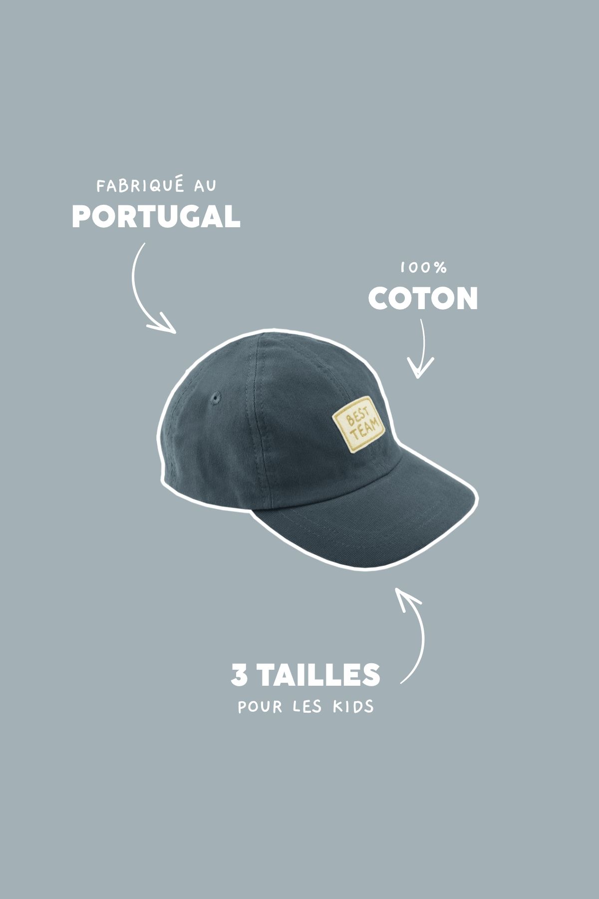 bonita gorra lisa y bordada para niño