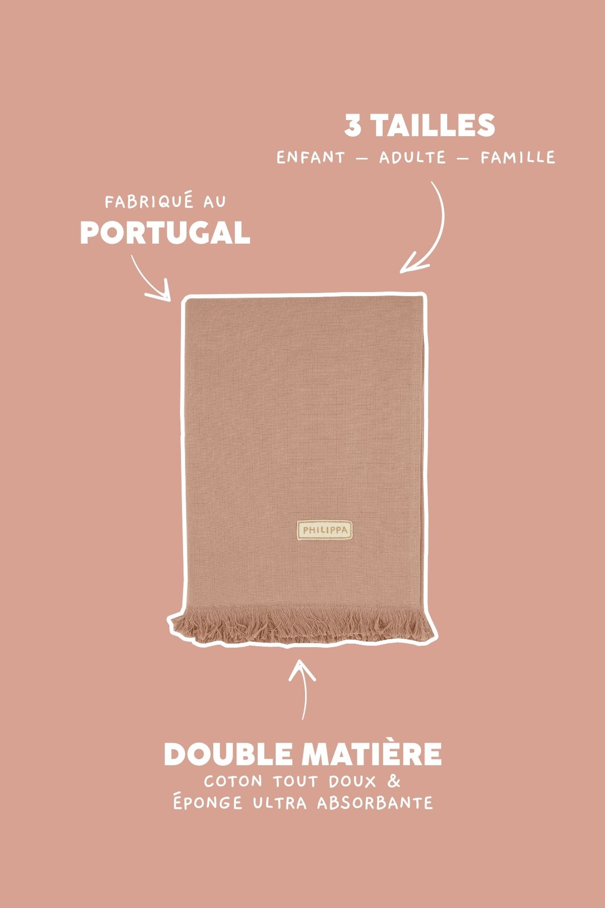 maxi fouta de playa - grande para toda la familia y personalizable