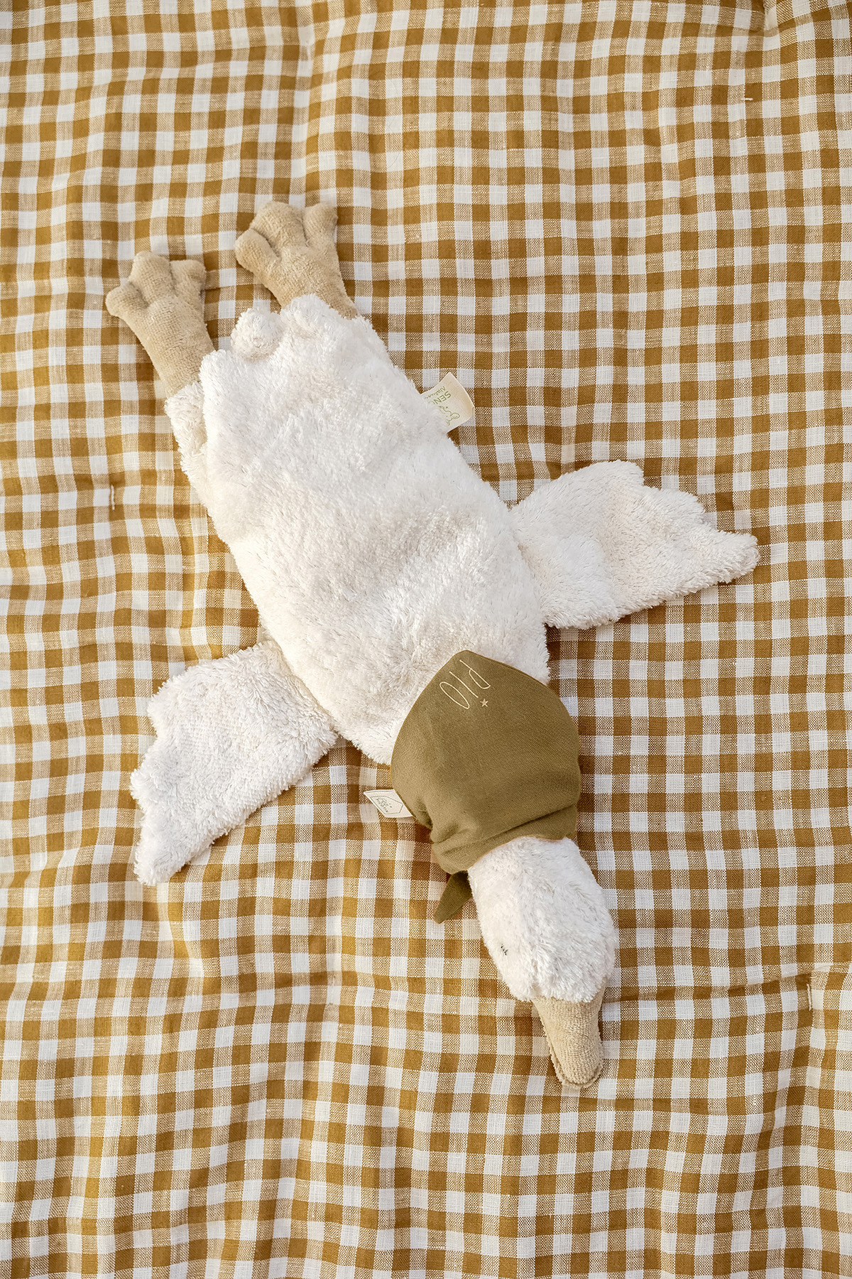 muñeco de peluche oca bolsa de agua caliente con pañuelo personalizado