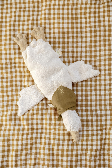 muñeco de peluche oca bolsa de agua caliente con pañuelo personalizado