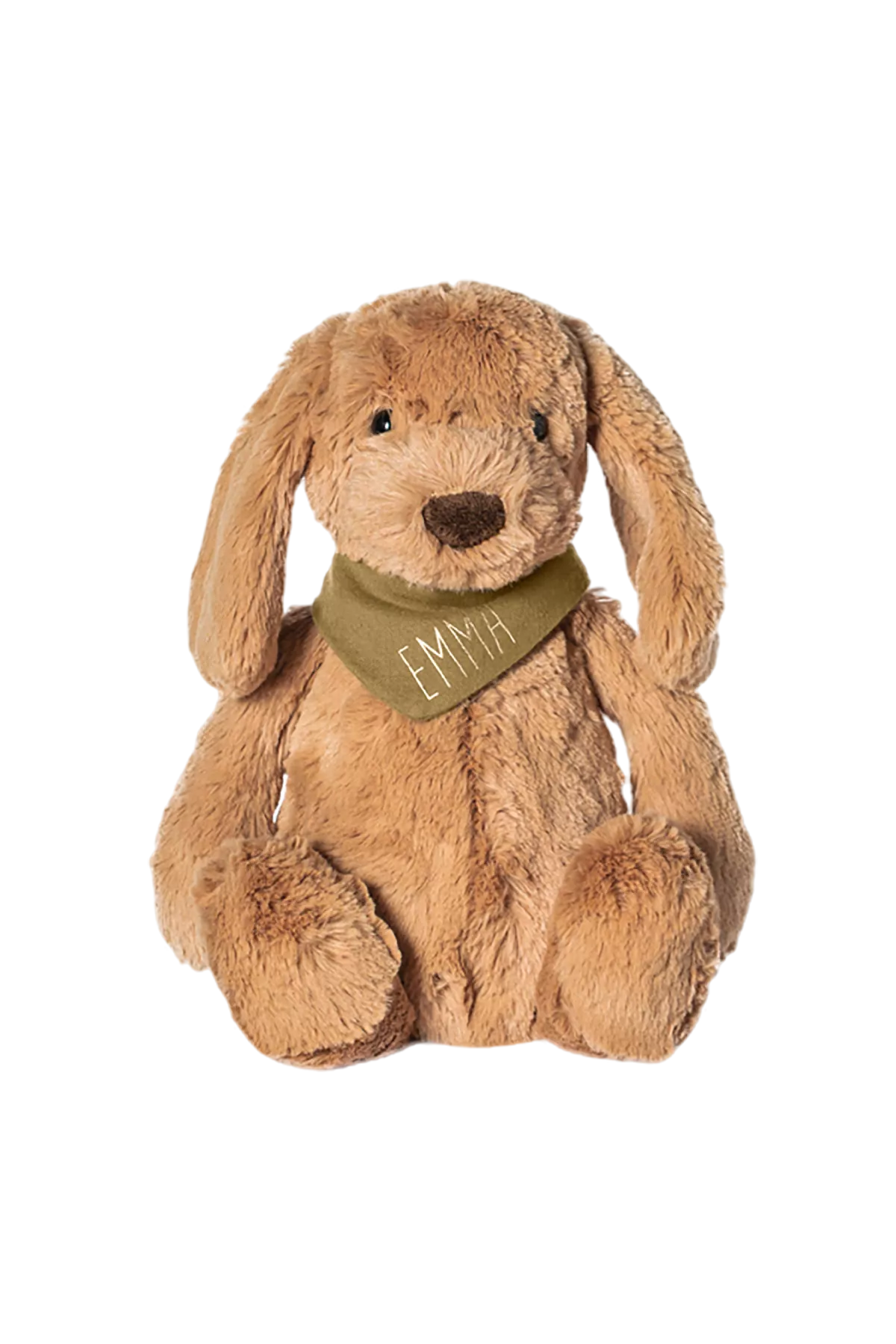 Soft dog plush comforter with personalized scarf