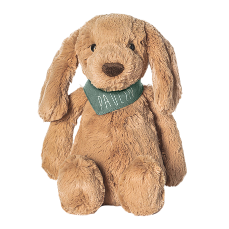 muñeco de peluche perro suave con pañuelo personalizado