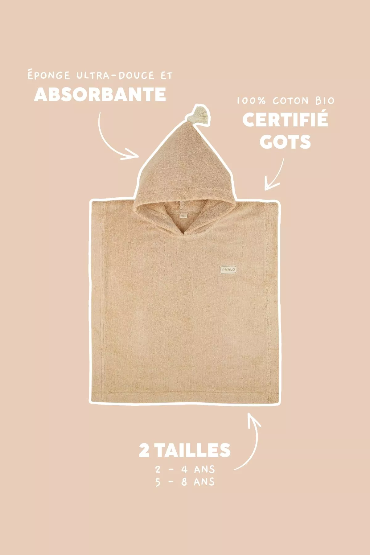 poncho infantil personalizado en esponja absorbente