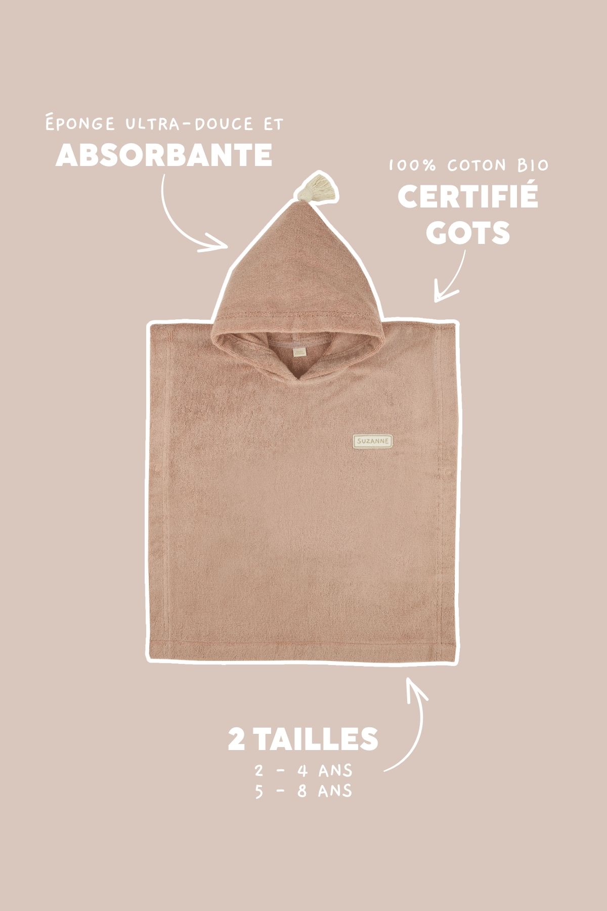 poncho infantil personalizado en esponja absorbente