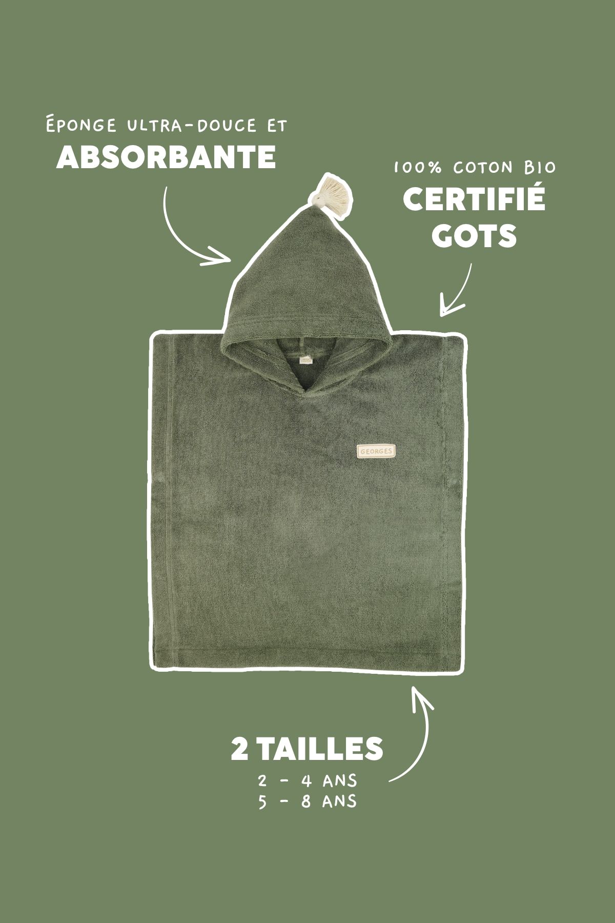 poncho infantil personalizado en esponja absorbente