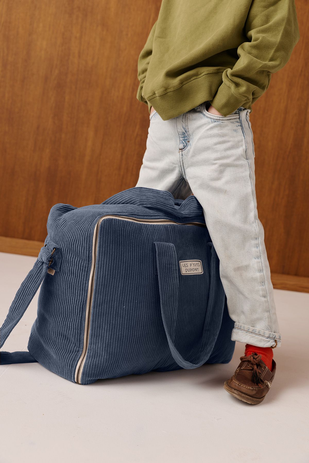 maleta grande con cremallera en terciopelo personalizable