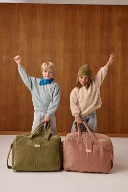 large suitcase with zip in customizable velvet