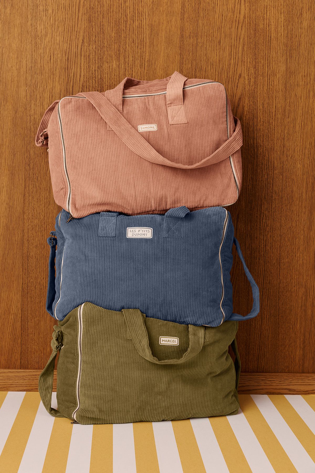large zippered suitcase in customizable velvet