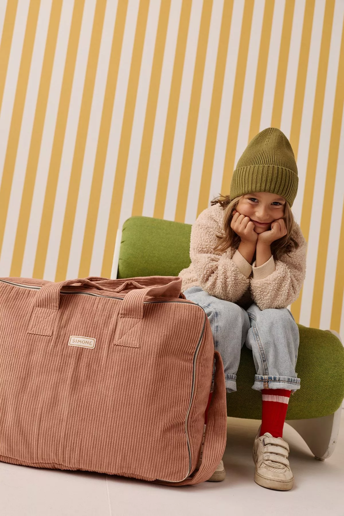 maleta grande con cremallera de terciopelo personalizable
