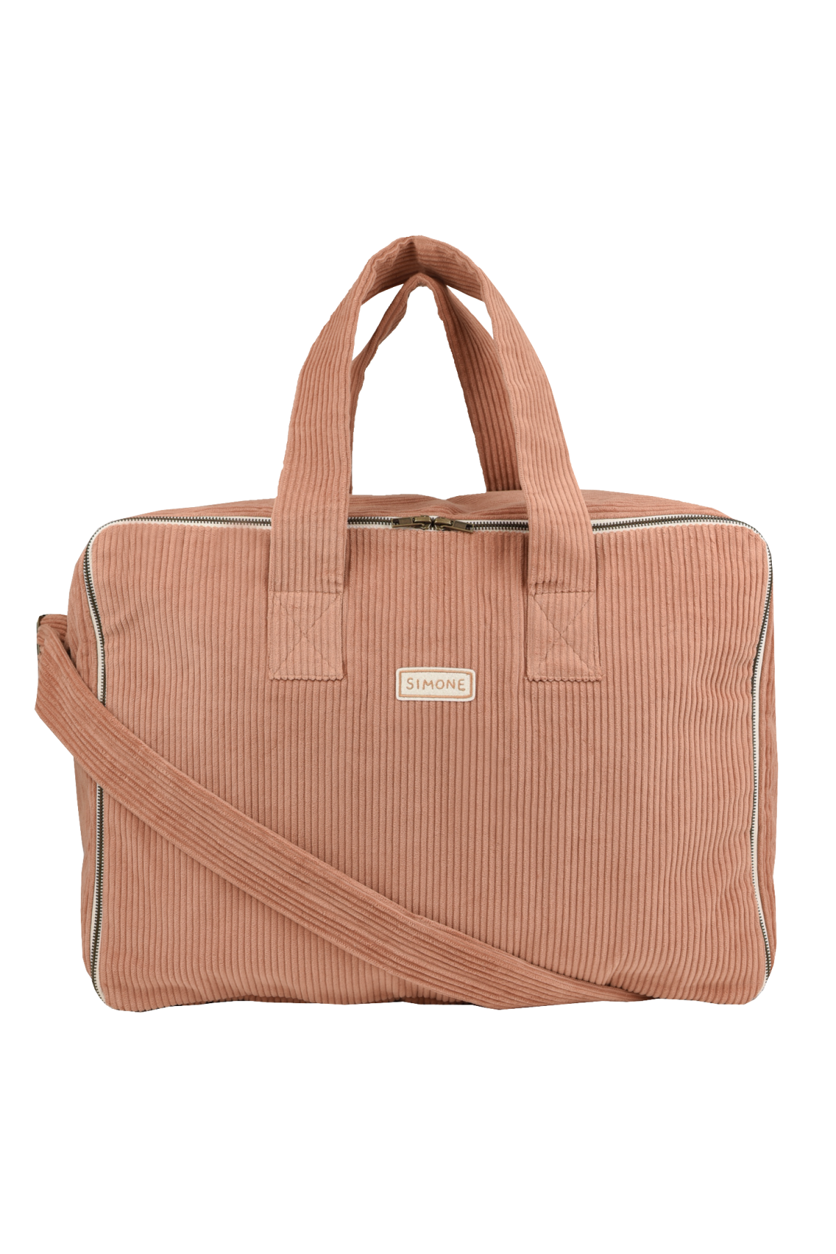 large customizable velvet suitcase with zipper