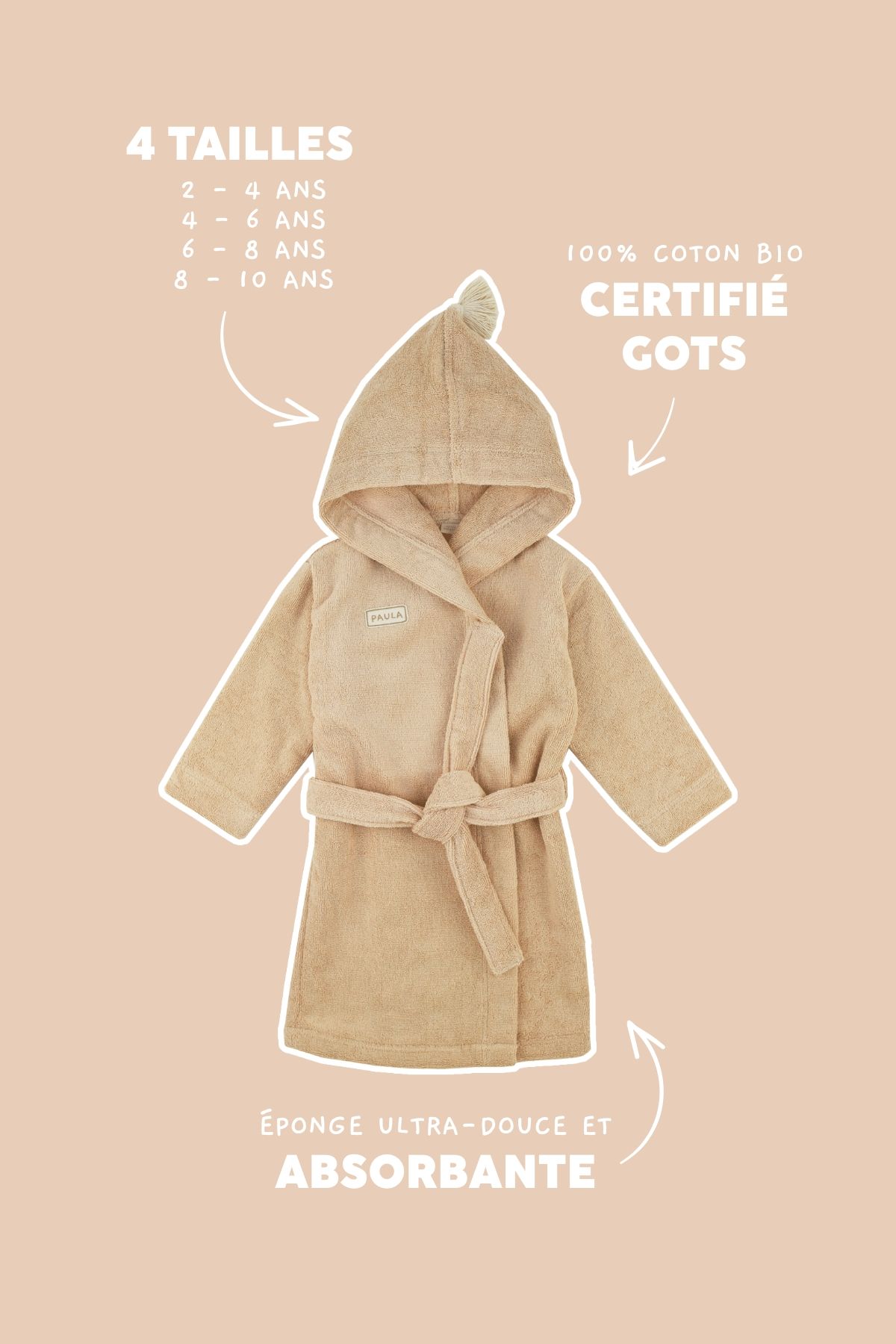 personalized children's bathrobe in super soft terry cloth